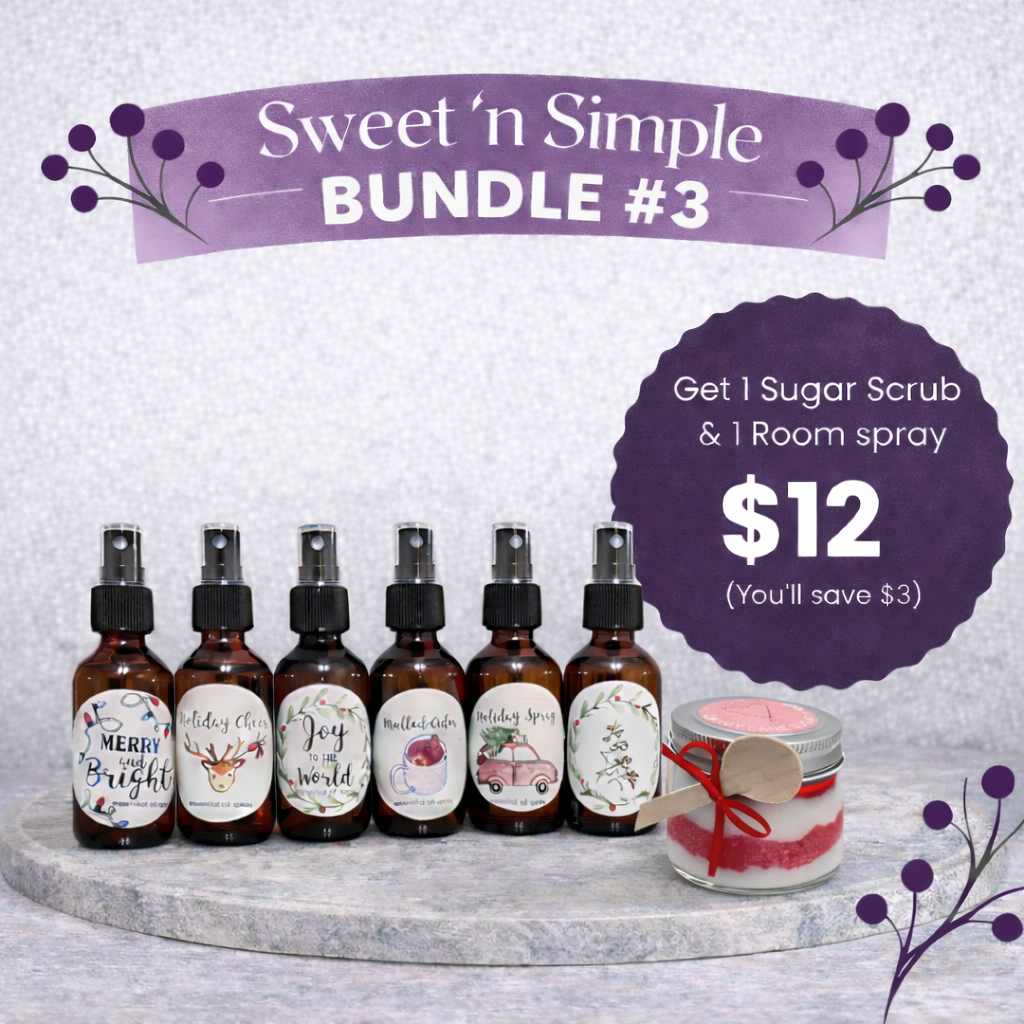 Bundle #3 – Merry Moments Set (Peppermint Sugar Scrub + Holiday Room Spray)