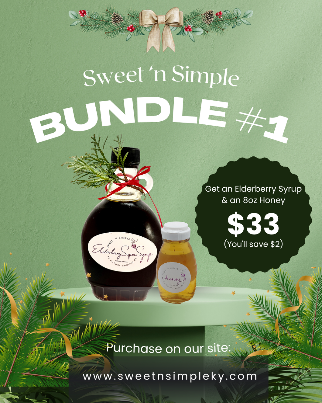 Bundle #1 – Winter Wellness Set (Elderberry Syrup + 8oz Honey)